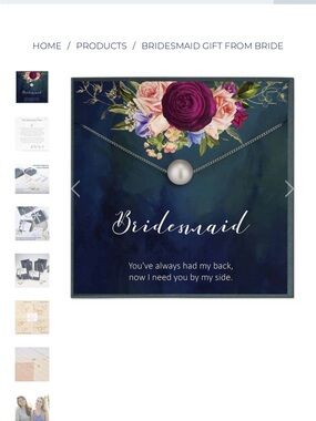 Grace of Pearl BRIDESMAID GIFT FROM BRIDE